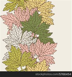Seamless vector pattern with stylized autumn leaves.