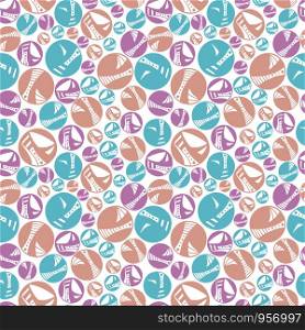 seamless vector repeat pattern of hand-drawn, abstract circles in a cheerful pastel colour palette