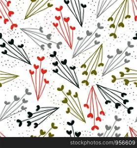 seamless vector repeat pattern of hand-drawn abstract florals
