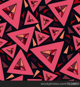 seamless vector repeat pattern of hand-drawn triangle motifs