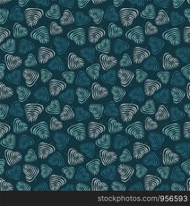 seamless vector repeat pattern texture of hand-drawn fern motifs on a striking dark background
