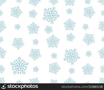 seamless vector snowflakes background in different shapes