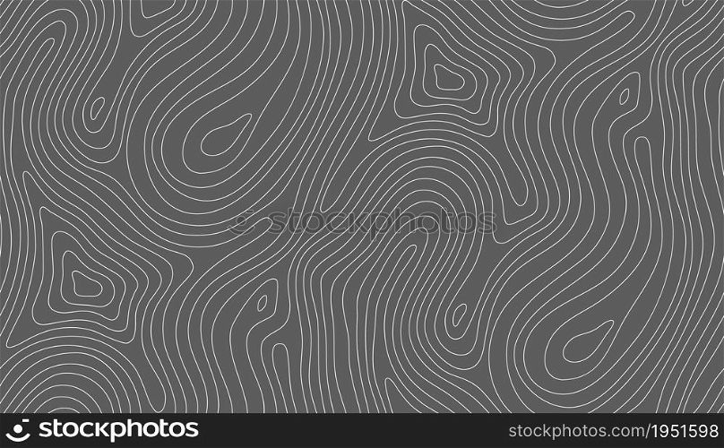 Seamless vector topographic map background. Line topography map seamless pattern. Contour background geographic grid. Mountain hiking trail over terrain.. Seamless vector topographic map background white on dark. Line topography map seamless pattern. Mountain hiking trail over terrain. Contour background geographic grid.