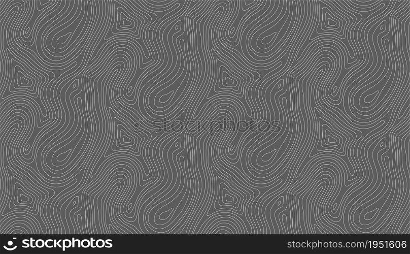 Seamless vector topographic map background. Line topography map seamless pattern. Contour background geographic grid. Mountain hiking trail over terrain.. Seamless vector topographic map background white on dark. Line topography map seamless pattern. Mountain hiking trail over terrain. Contour background geographic grid.