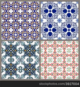 Seamless vintage background collection - victorian ornament tile in vector.