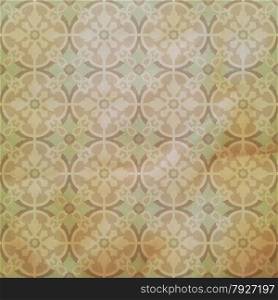 Seamless vintage background - Victorian tile in vector. Grunge retro vintage paper texture