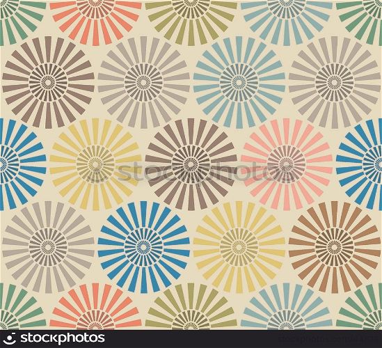 Seamless vintage circular pattern. Colorful vector abstract background.