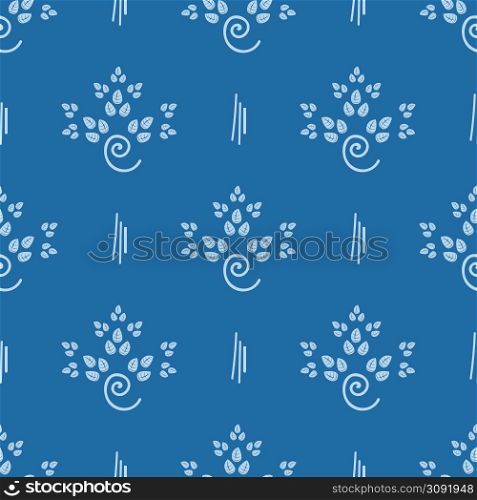 Seamless vintage pattern on a blue background. Seamless vintage pattern