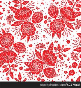 Seamless vintage pattern with decorative flowers.