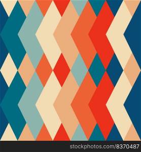 Seamless Vintage pattern with triangles in the style of the 70s and 60s. Vector illustration. Vintage pattern with triangles in the style of the 70s and 60