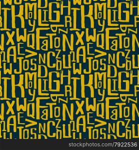 Seamless vintage style pattern, uneven grunge letters of random size