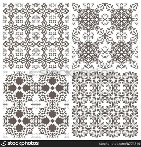 Seamless vintage vector tile background collection