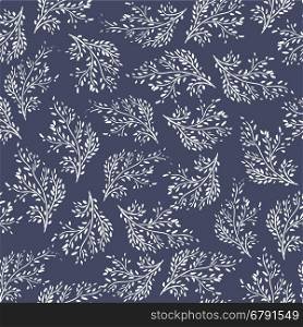 Seamless Vintage Watercolor Branch Pattern. Fabric Design.