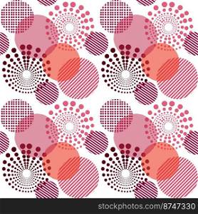 Seamless viva magenta circle seamless pattern, color pantone of 2023 year. Seamless viva magenta pattern, color of 2023 year