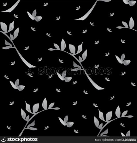 Seamless wallpaper a seam with flower and leaves