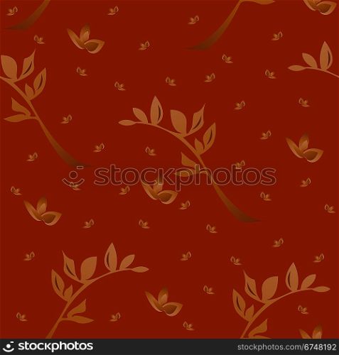 Seamless wallpaper a seam with flower and leaves