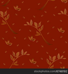 Seamless wallpaper a seam with flower and leaves