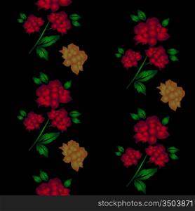 Seamless wallpaper a seam with flower and leaves eps10