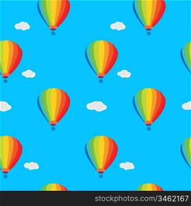 Seamless wallpaper balloons and clouds in the sky