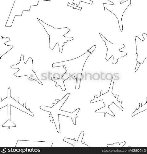 Seamless wallpaper military aircraft vector illustration
