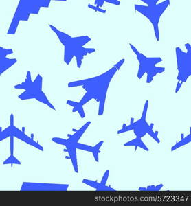 Seamless wallpaper military aircraft vector illustration