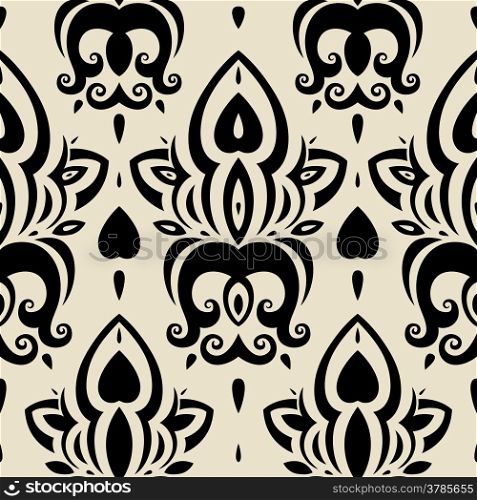 Seamless wallpaper pattern. Elegant Hand Drawn vector pattern.