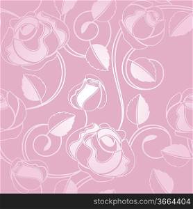 Seamless wallpaper pattern with of pink roses