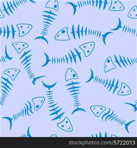 Seamless wallpaper skeleton fish vector background