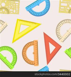 Seamless wallpaper the ruler and protractor line of the triangle vector background