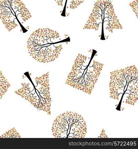 Seamless wallpaper the trees vector background