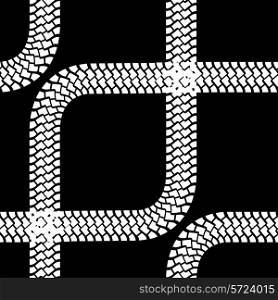 Seamless wallpaper tire tracks pattern illustration vector background