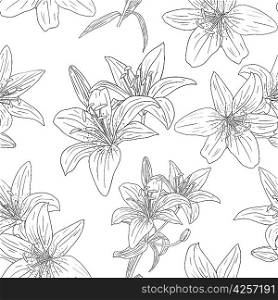 Seamless wallpaper with beautiful flowers