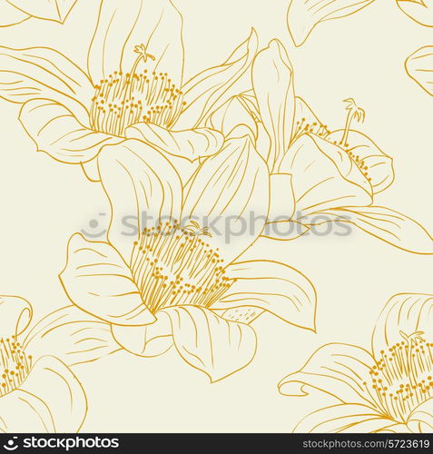 Seamless wallpaper with orchid flowers