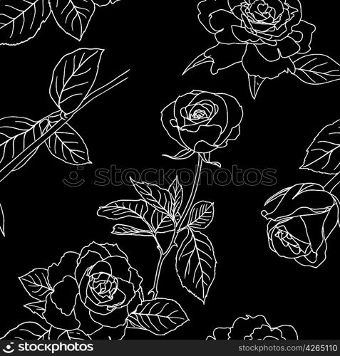 Seamless wallpaper with rose flowers