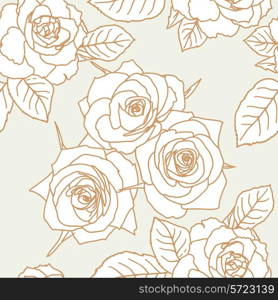 Seamless wallpaper with rose flowers