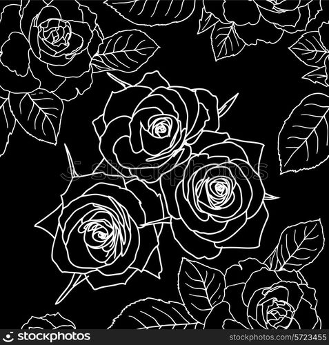 Seamless wallpaper with rose flowers