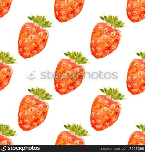 Seamless watercolor pattern with strawberry. Vector illustration. Seamless watercolor pattern with strawberry.