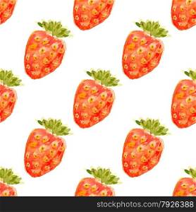 Seamless watercolor pattern with strawberry. Vector illustration. Seamless watercolor pattern with strawberry.