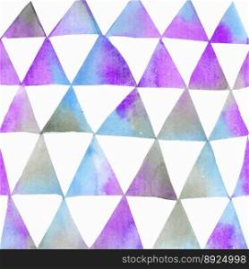 Seamless watercolor pattern with triangles vector image