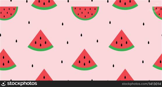 Seamless watermelon pattern background, Vector watermelon ornament, Hand drawn decorative element, Seamless backgrounds and wallpapers for fabric, packaging, Decorative print, Textile