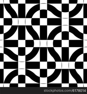 Seamless Wave and Square Pattern. Black and White Regular Texture. Seamless Wave and Square Pattern