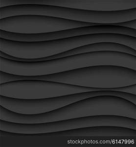 Seamless Wave Pattern. Curved Shapes Background. Regular Gray Texture. Seamless Wave Pattern. Curved Shapes Background. Regular Black wave Texture