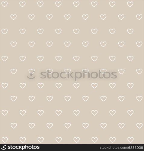 Seamless white hearts, Valentine's day card