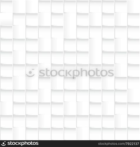 Seamless white squares pattern, abstract 3d vector background