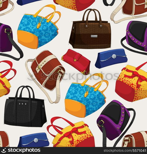Seamless woman&#39;s fashion bags pattern background vector illustration