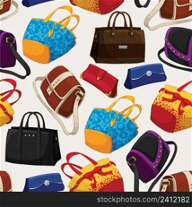 Seamless woman&rsquo;s fashion bags pattern background vector illustration