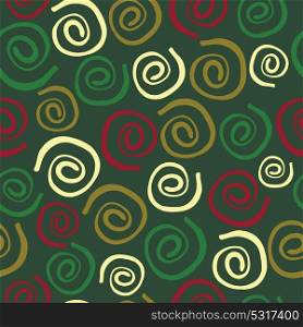 Seamless xmas pattern with spirals