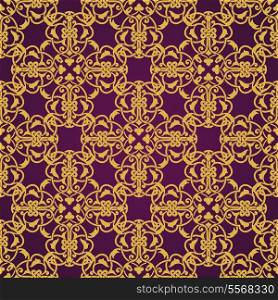 Seamless yellow and violet pattern in arabic or muslim style vector illustration