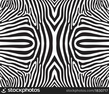 Seamless zebra pattern in black and white on a white background