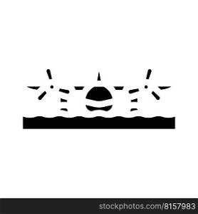 seaplane airplane aircraft glyph icon vector. seaplane airplane aircraft sign. isolated symbol illustration. seaplane airplane aircraft glyph icon vector illustration
